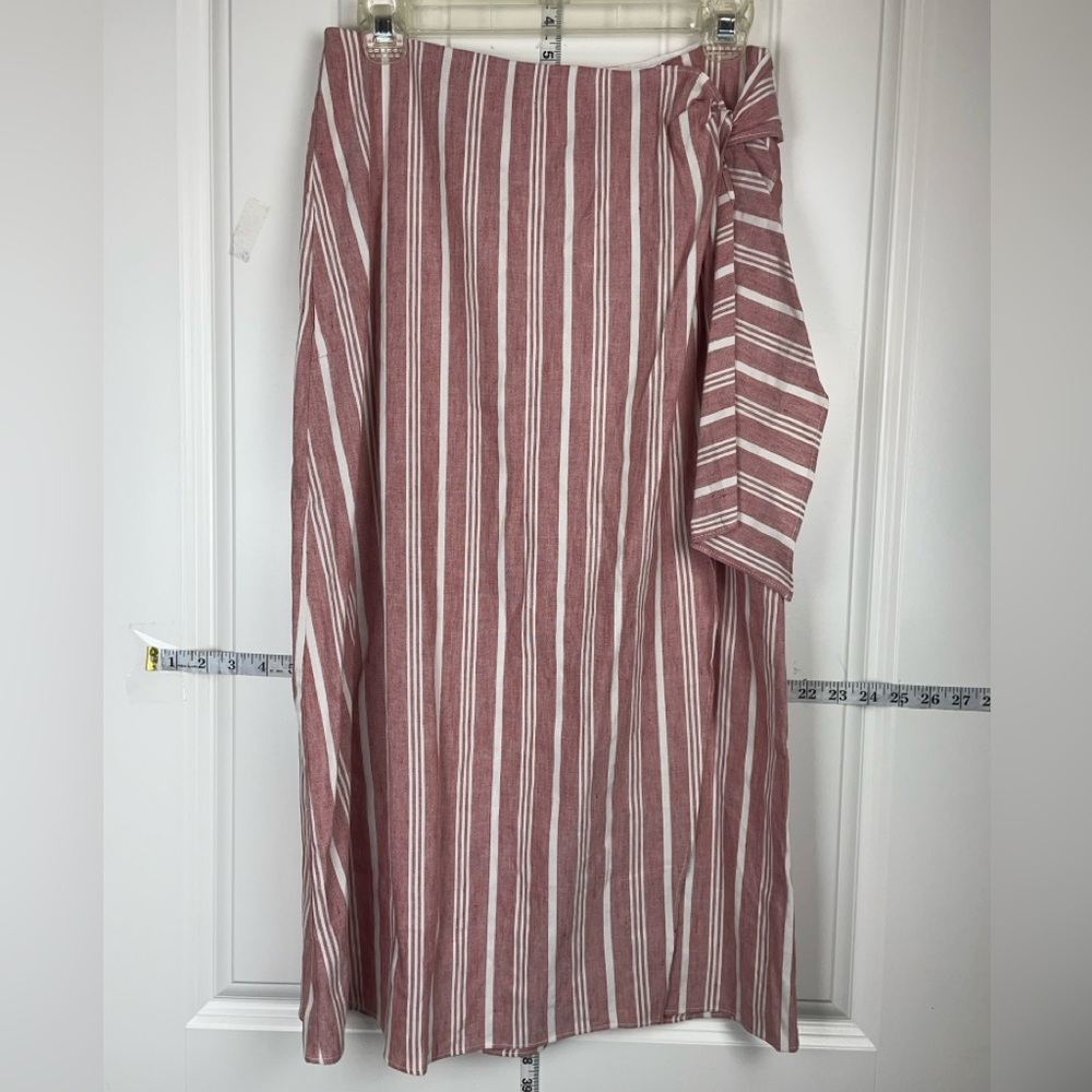 Club Monaco Pink and White Asymmetrical Maxi Skirt